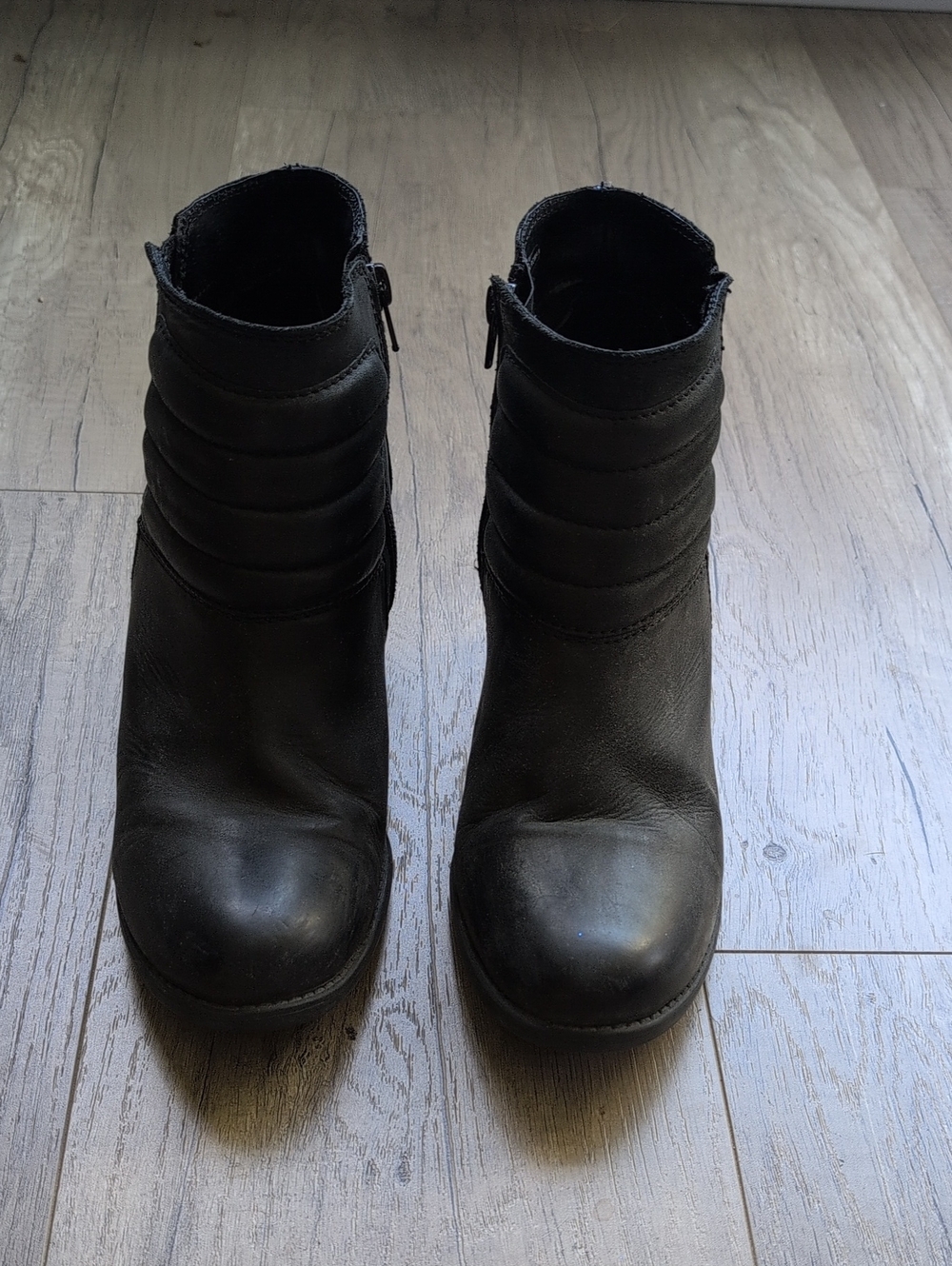 Women's Black Quilted Shaft Ankle Boots
